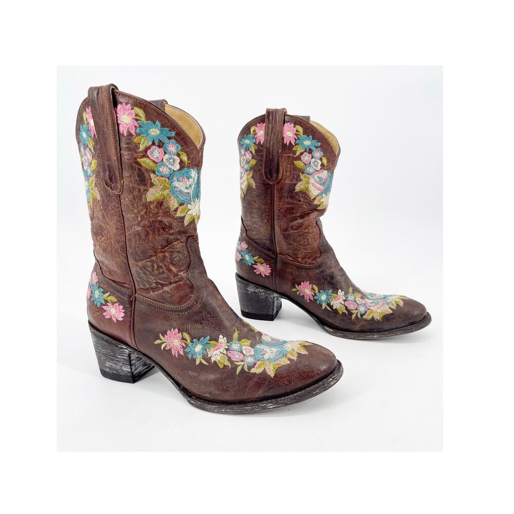 Old Gringo Yippee Ki Yay Anna Sui Women’s 9.5 Brown Floral Embroidered Boots